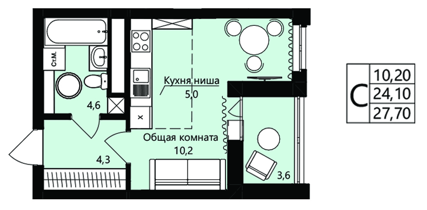 ЖК "Новая история", ЖК "Новая история" пл. № 2/1, 261