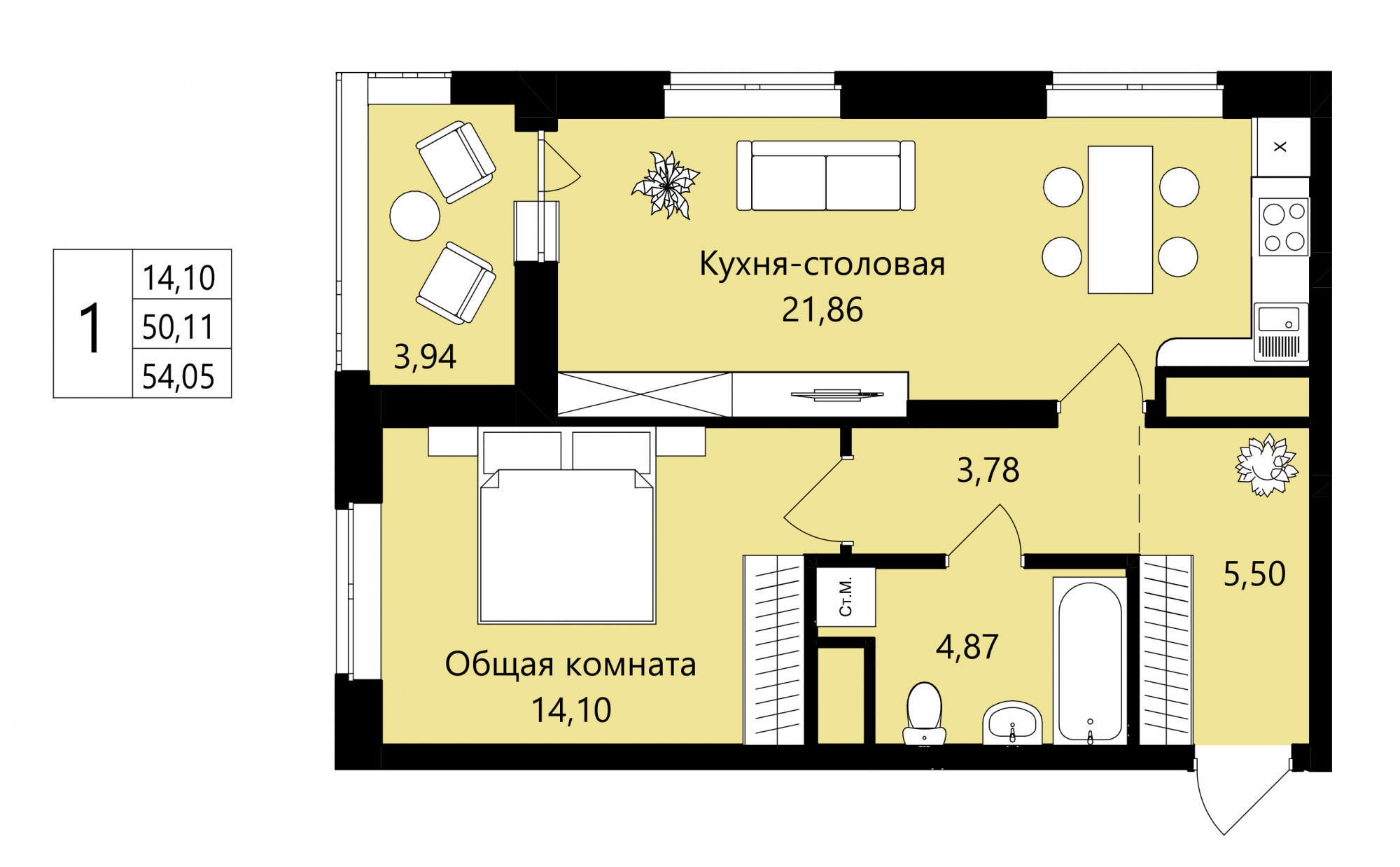 ЖК "Новая история", ЖК "Новая история" пл. № 1б, 6
