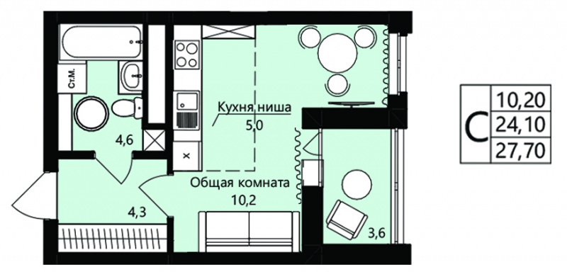 ЖК "Новая история", ЖК "Новая история" пл. № 2/1, 254